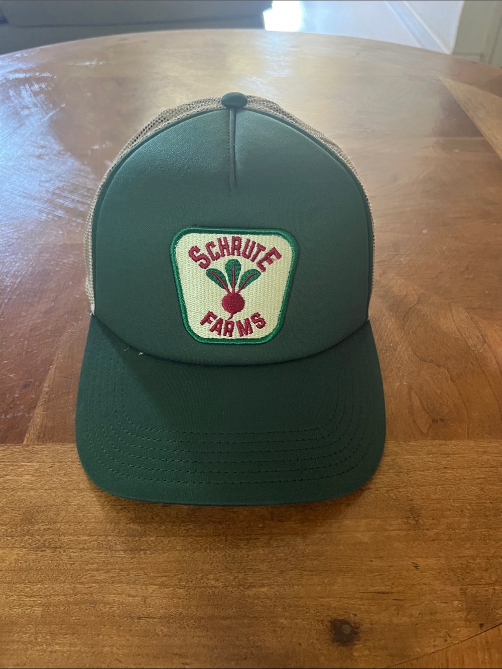 Schrute Farms Trucker Hat - Forest Green with Cream Patch